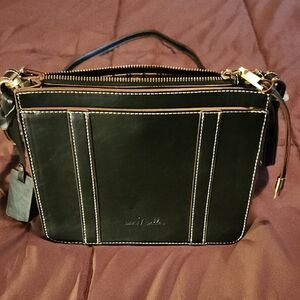 Simply Noelle Black Crossbody Bag with Gold Hardware